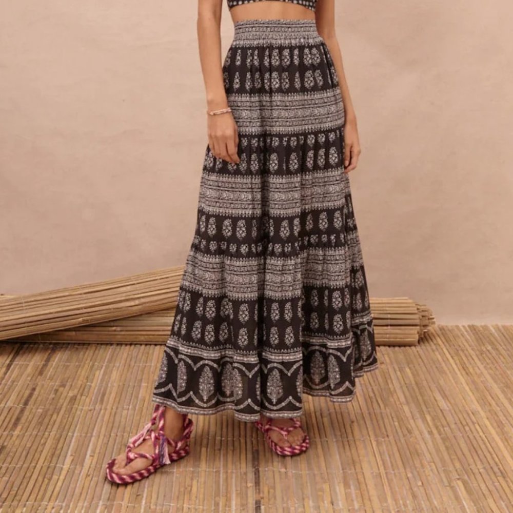 NWT Boteh Hermia Tiered Maxi Skirt
